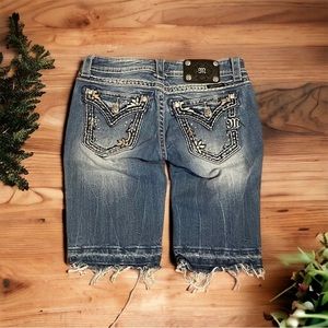 Miss Me Long Denim Shorts